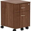 Lorell Relevance 16"W 2-Drawer Mobile Pedestal, Walnut