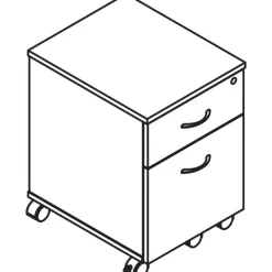 Lorell Relevance 16"W 2-Drawer Mobile Pedestal, Walnut