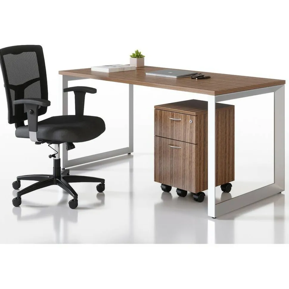 Lorell Relevance 16"W 2-Drawer Mobile Pedestal, Walnut