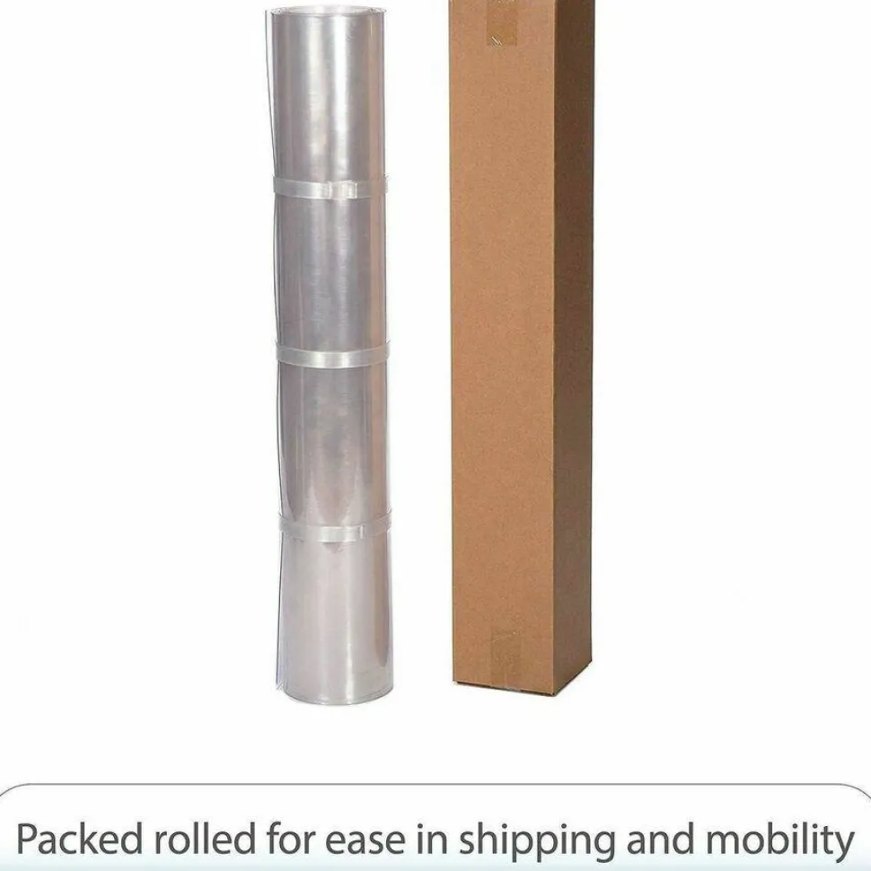 Lorell Rolled Hard Floor Chair Mat, 45" x 53", Wide Lip
