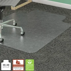 Lorell Rolled Low-Medium Pile Studded Chair Mat, 36