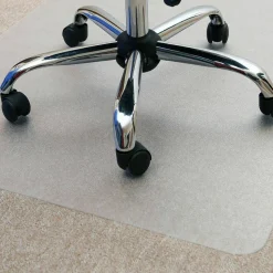 Lorell Rolled Low Pile Studded Chair Mat, 45" x 53", Wide Lip