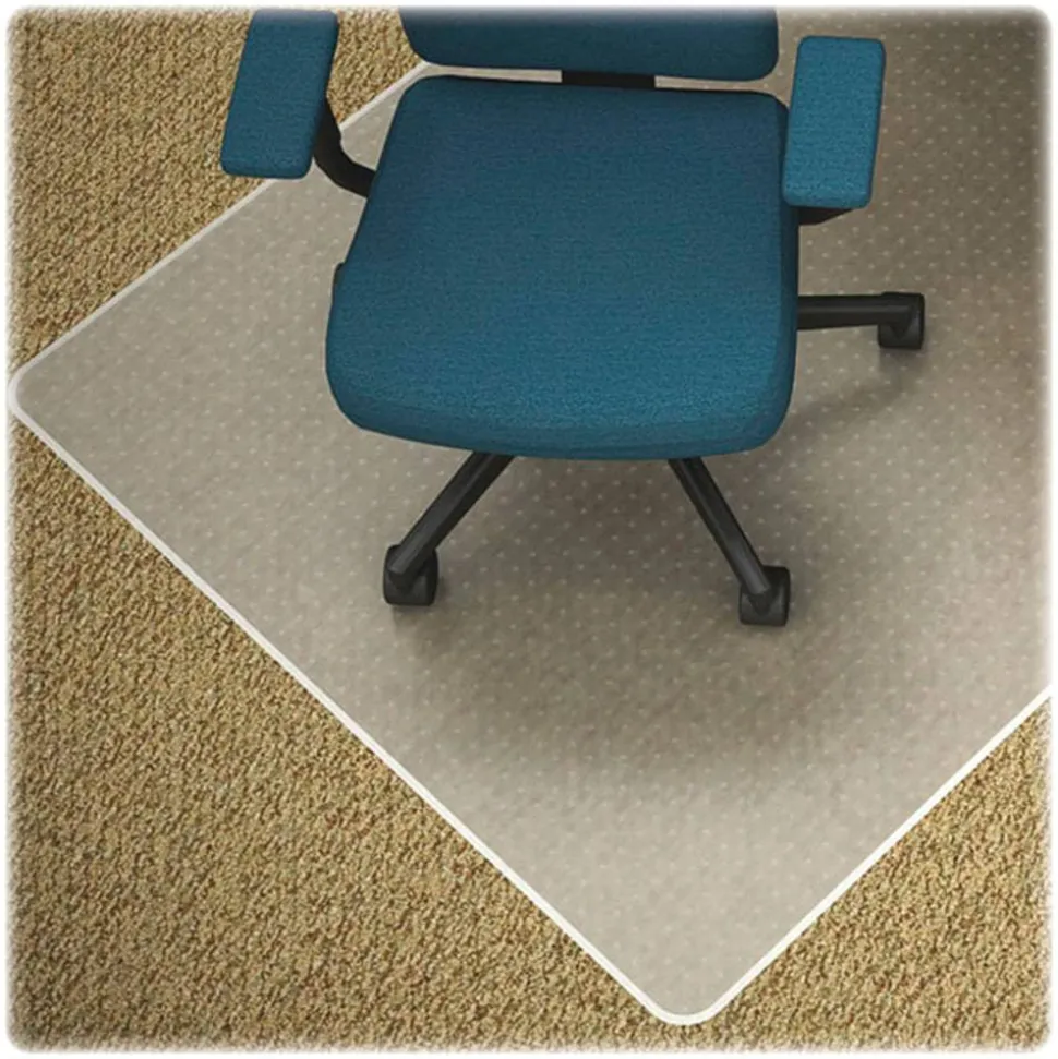 Lorell Rolled Low Pile Studded Chair Mat, 46" x 60"