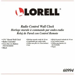 Lorell 13 1/4" Round Atomic Wood Wall Clock, Black