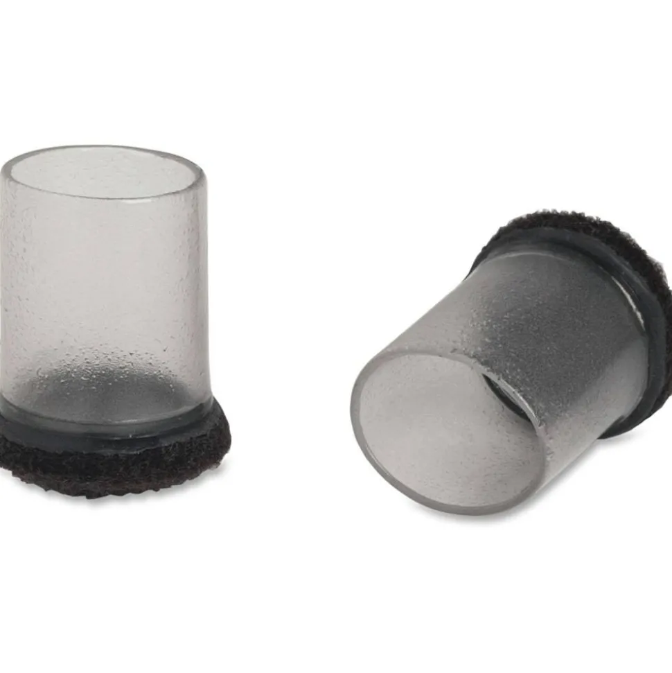 Lorell Sleeve Hard Floor Protectors, 1-7/8” x 1-1/4”, Clear, Set Of 8 Protectors