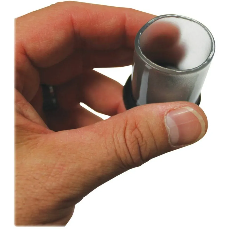 Lorell Sleeve Hard Floor Protectors, 2-1/2” x 1-5/8”, Clear, Bag Of 8 Protectors