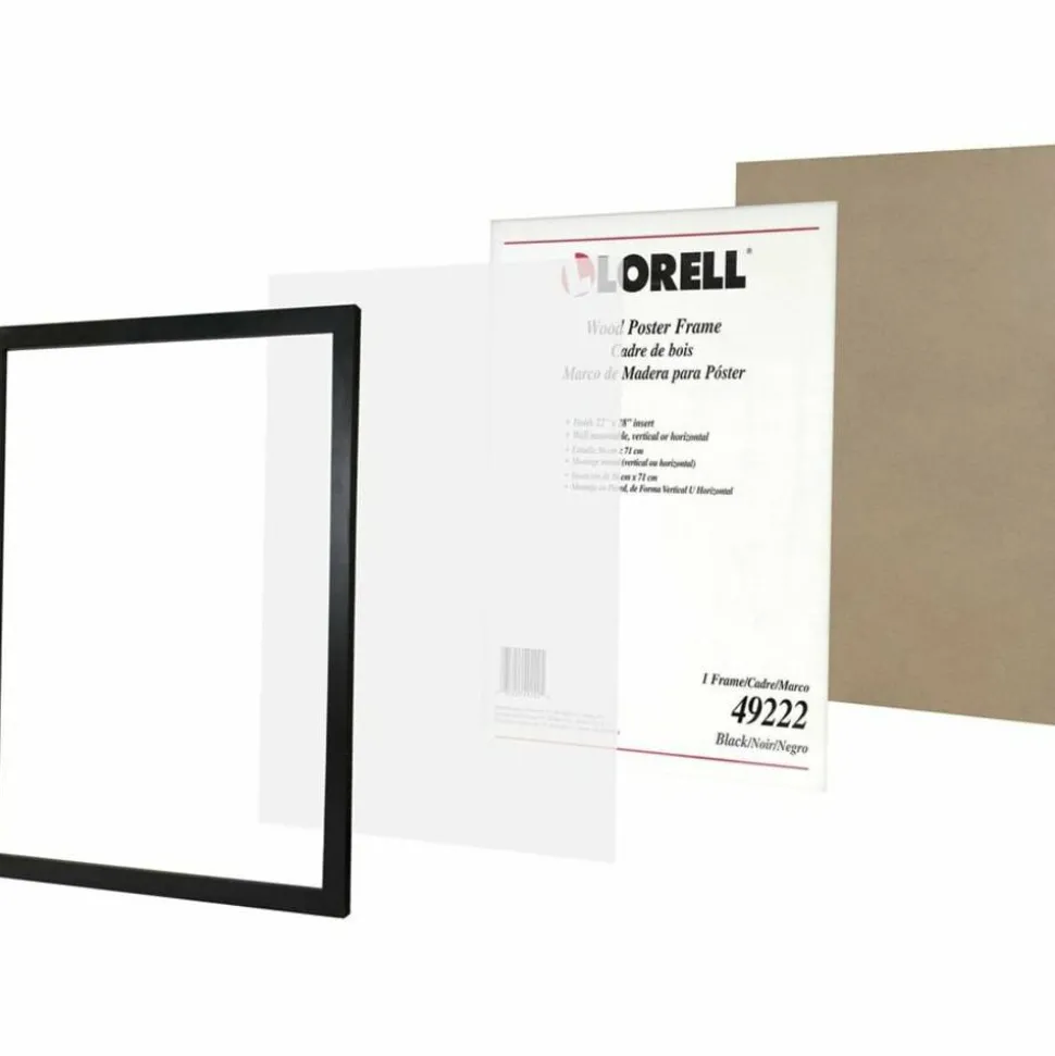 Lorell Solid Wood Poster Frame - 22" x 28" Frame Size - Rectangle - Horizontal, Vertical - Black - 1 Each