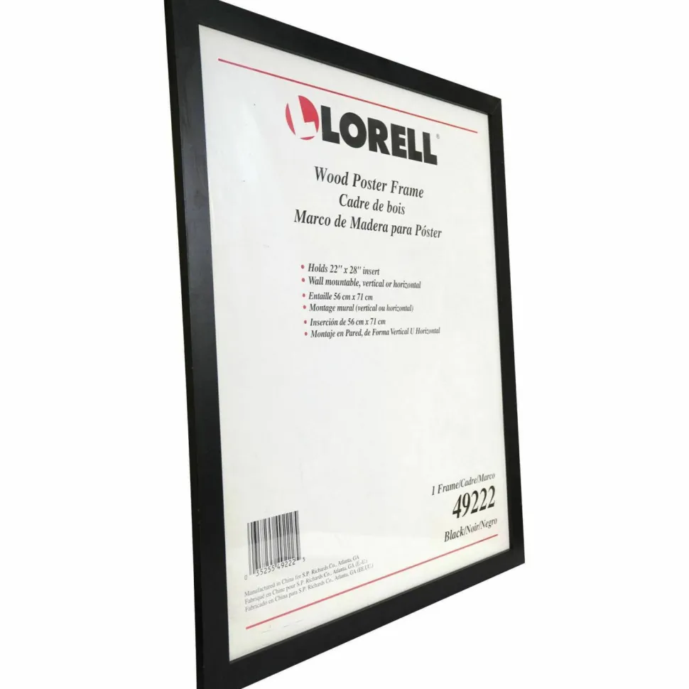Lorell Solid Wood Poster Frame - 22" x 28" Frame Size - Rectangle - Horizontal, Vertical - Black - 1 Each