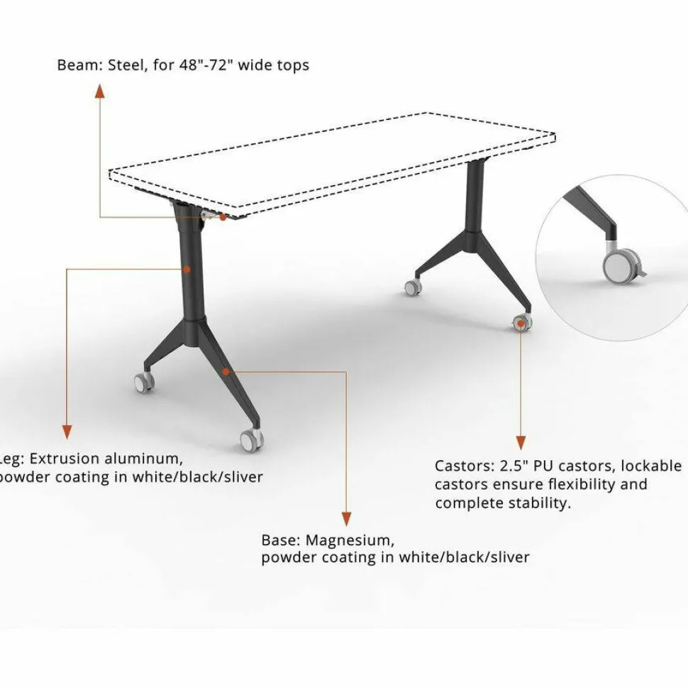 Lorell Spry Nesting Training Table Base