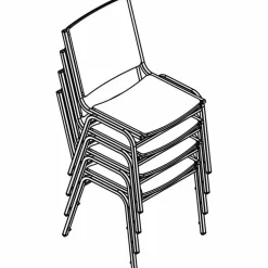 Lorell Stacking Chair Armless Black 4/box