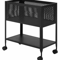 Lorell Steel Mesh Hanging Letter-Size Mobile File Cart, Black