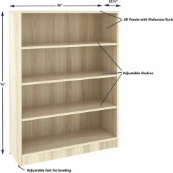 Lorell Sturdy 4-Shelf Bookcase