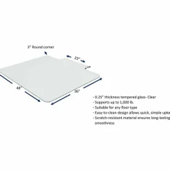 Lorell Tempered Glass Chairmat with Lip