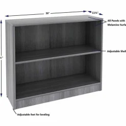 Lorell Weathered Charcoal Laminate Bookcase