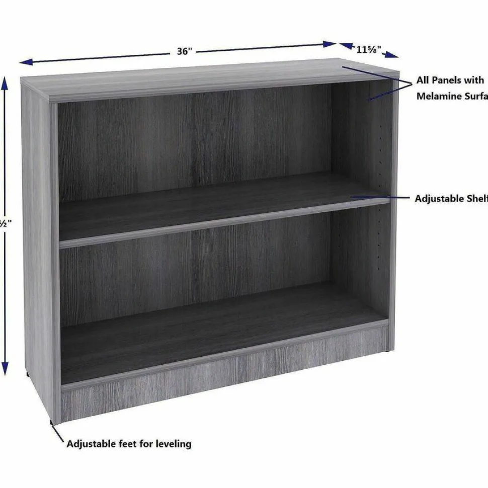 Lorell Weathered Charcoal Laminate Bookcase