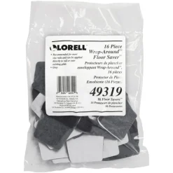 Lorell Wraparound Hard Floor Savers, 1 1/2, Gray, Set Of 16