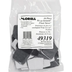 Lorell Wraparound Hard Floor Savers, 1 1/2, Gray, Set Of 16