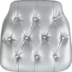 Louise Hard Silver Tufted Vinyl Chiavari Chair Cushion