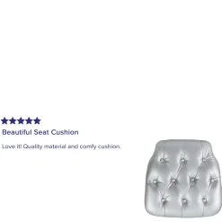 Louise Hard Silver Tufted Vinyl Chiavari Chair Cushion