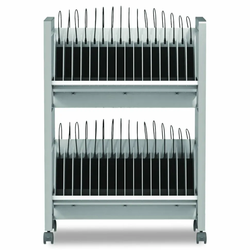 Luxor 32 Bay Open Charging Cart for 32 Devices, 27 x 14.75 x 39.75