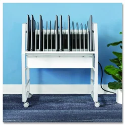 Luxor 16 Bay Open Charging Cart for 16 Devices, 27 x 14.75 x 30