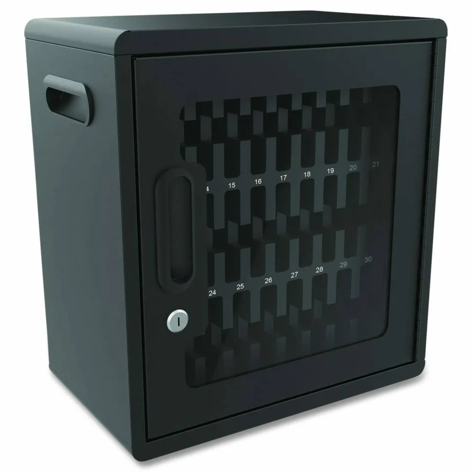 Luxor Cell Guard 32-Bay Wall-Mount Cabinet for 32 Devices, 14.96 x 16.14 x 8.98, Black