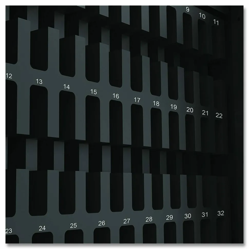 Luxor Cell Guard 32-Bay Wall-Mount Cabinet for 32 Devices, 14.96 x 16.14 x 8.98, Black