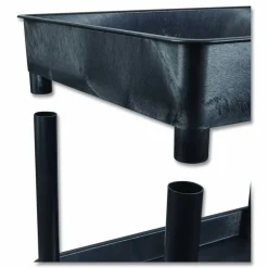 Luxor ENDURA Three-Shelf Utility Cart, Plastic, 300 lb Capacity, 26.5" x 18.5" x 39.25", Black