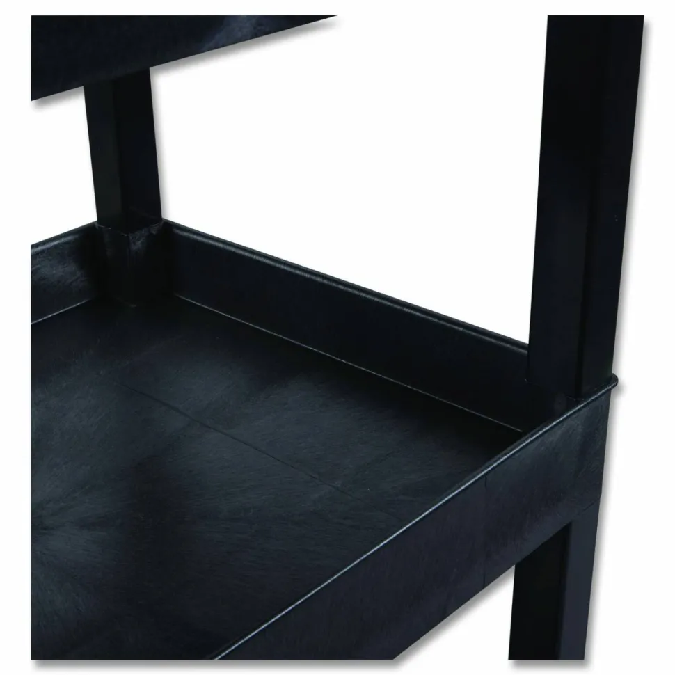 Luxor ENDURA Three-Shelf Utility Cart, Plastic, 300 lb Capacity, 26.5" x 18.5" x 39.25", Black