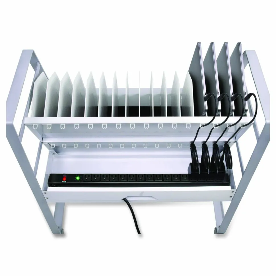 Luxor 16 Tablet/Chromebook Open Charging Cart for 16 Devices, 27 x 14.75 x 30
