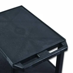 Luxor TUFFY Three-Shelf Multipurpose Utility Cart, Plastic, 300 lb Capacity, 26.5" x 18.5" x 34", Black