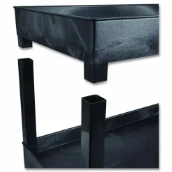 Luxor TUFFY XL Two-Shelf Heavy-Duty Multipurpose Utility Cart, Plastic, 500 lb Capacity, 35.25" x 18" x 35.5", Black
