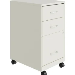 LYS NuSparc 18" D Mobile Pedestal 3 Drawer Organizer Cabinet, White