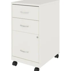 LYS NuSparc 18" D Mobile Pedestal 3 Drawer Organizer Cabinet, White