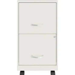 LYS NuSparc 18"D Vertical 2 Drawer Mobile File Cabinet, White , 1 Each