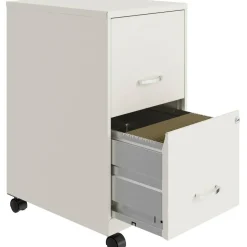 LYS NuSparc 18"D Vertical 2 Drawer Mobile File Cabinet, White , 1 Each