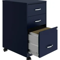 LYS NuSparc 18" Mobile Pedestal 3 Drawer Organizer Cabinet, Navy