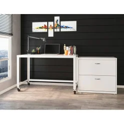 LYS NuSparc 30"W Lateral File 2 Drawer w/ Arc Pull, White, 1 Each