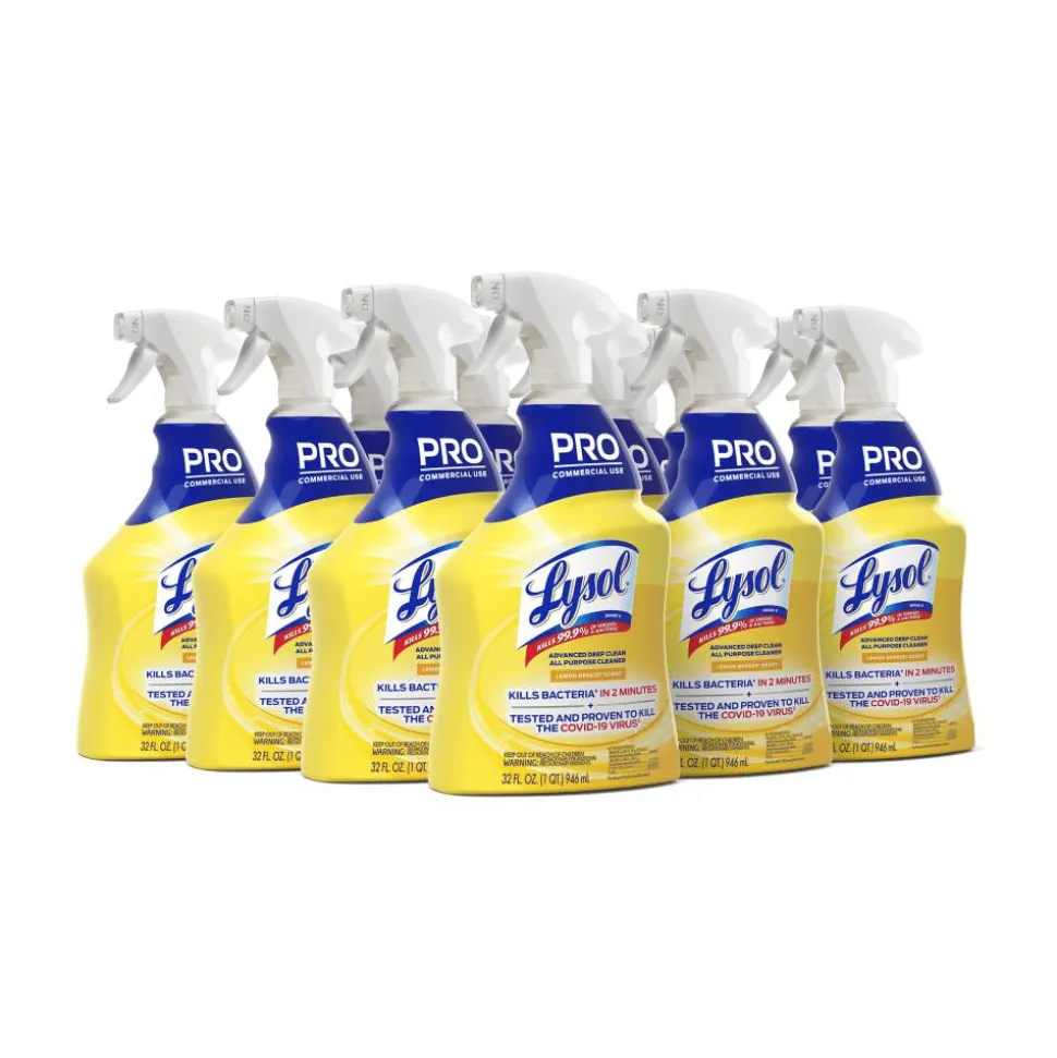 Lysol Advanced Deep Clean All-Purpose Cleaner, 32 Oz, Lemon Breeze, Case Of 12 Bottles