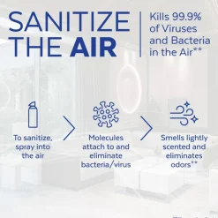 LYSOL Air Sanitizer Spray - Simple Fresh 10 oz., Case of 6 cans