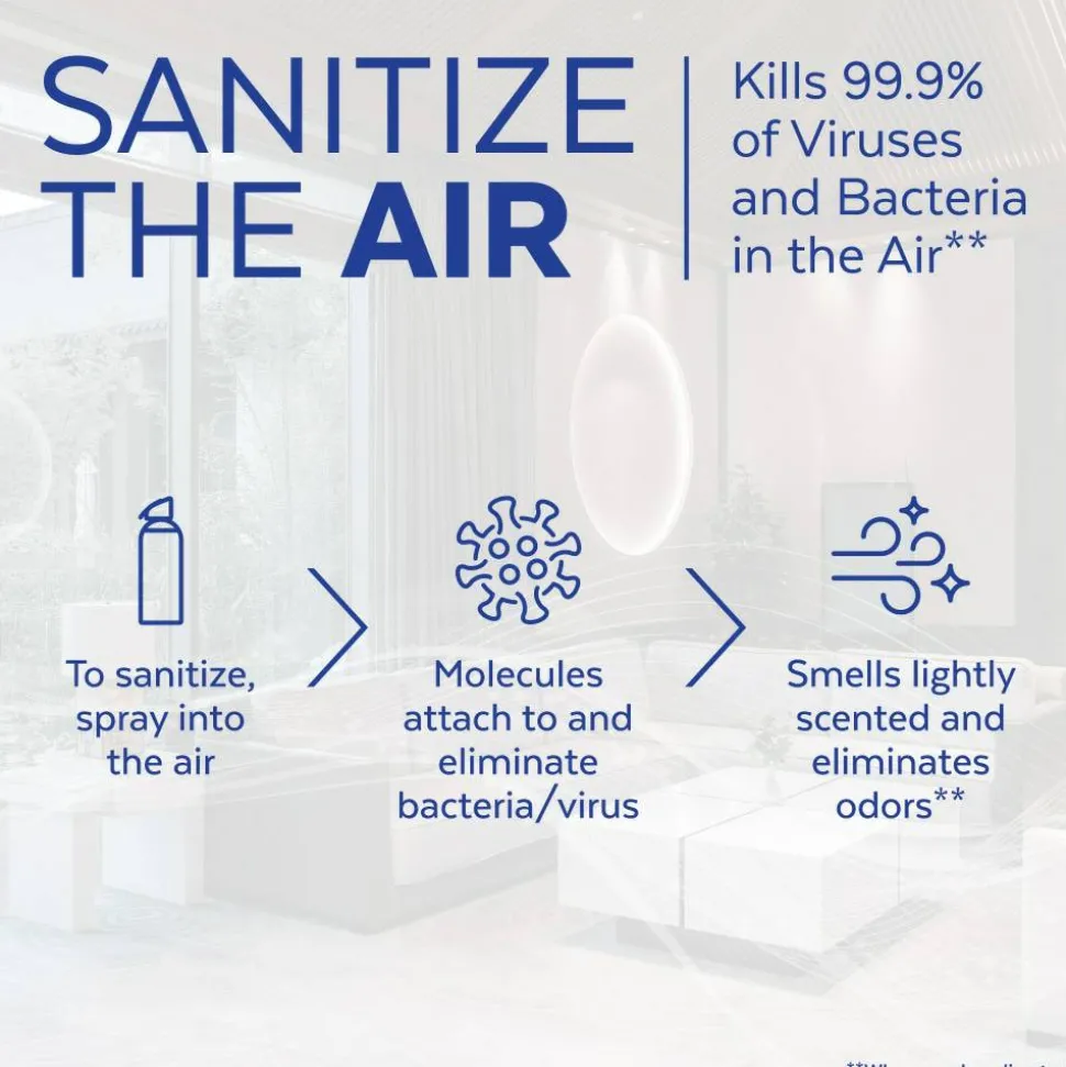 LYSOL Air Sanitizer Spray - Simple Fresh 10 oz., Case of 6 cans