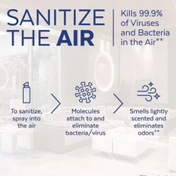 LYSOL Brand Air Sanitizer Spray, Light Breeze Scent, 10 oz Aerosol Can, 6/Carton