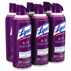 LYSOL Brand Air Sanitizer Spray, White Linen Scent, 10 oz Aerosol Spray, 6/Carton