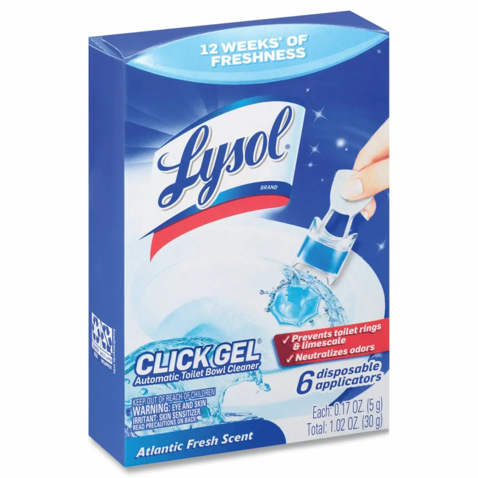 LYSOL Brand Click Gel Automatic Toilet Bowl Cleaner, Atlantic Fresh Scent, 6/Box, 4 Boxes/Carton