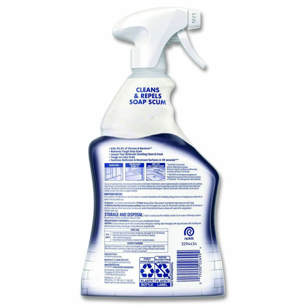 LYSOL Brand Disinfectant Power Bathroom Foamer, Liquid, Atlantic Fresh Scent, 32 oz Spray Bottle