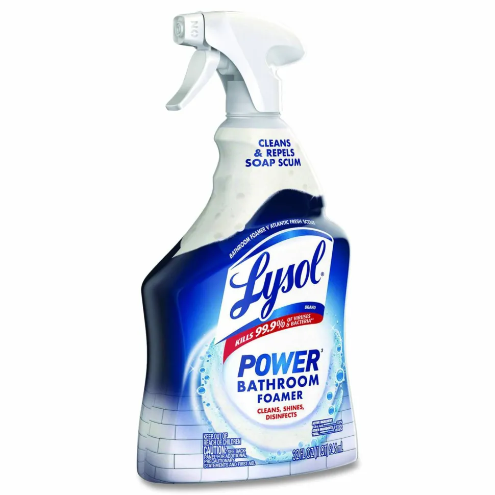 LYSOL Brand Disinfectant Power Bathroom Foamer, Liquid, Atlantic Fresh Scent, 32 oz Spray Bottle