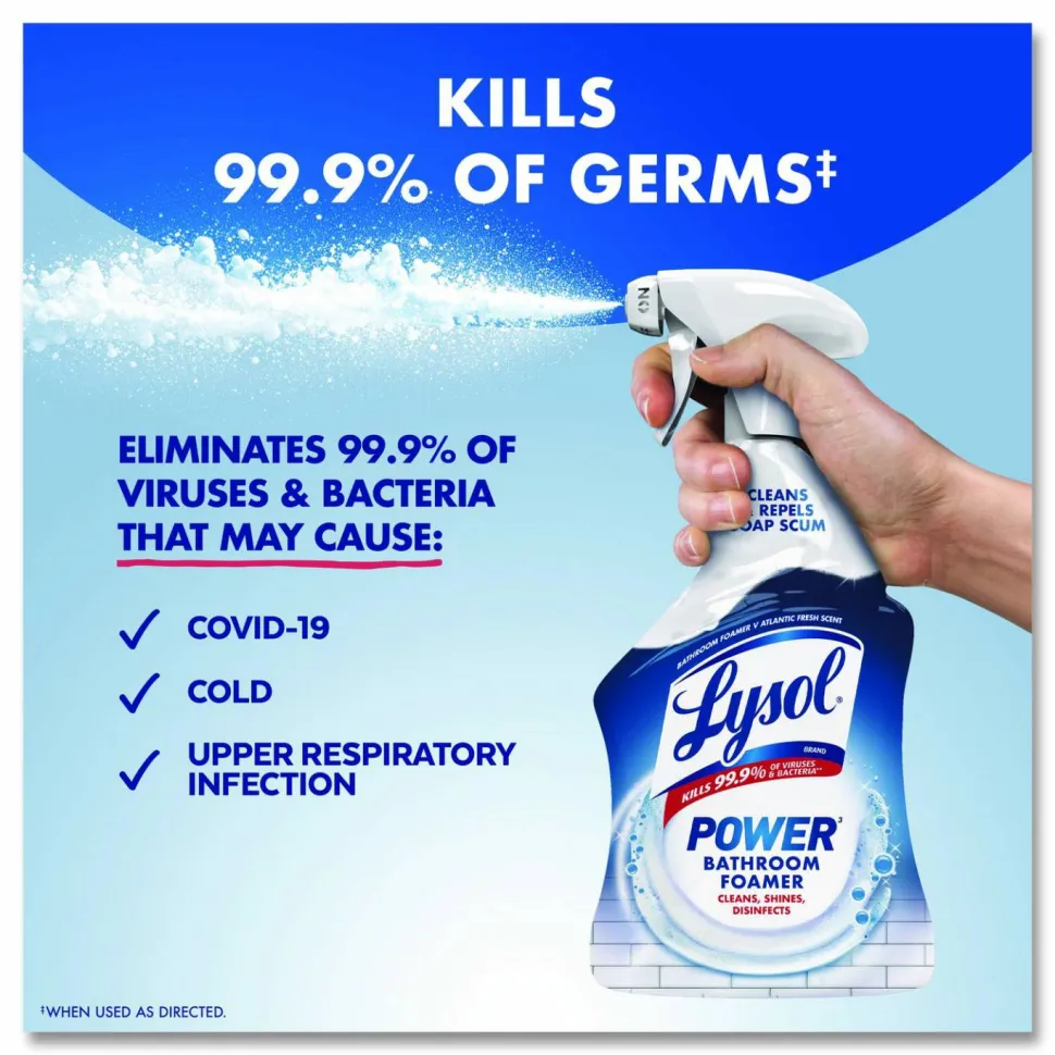LYSOL Brand Disinfectant Power Bathroom Foamer, Liquid, Atlantic Fresh Scent, 32 oz Spray Bottle