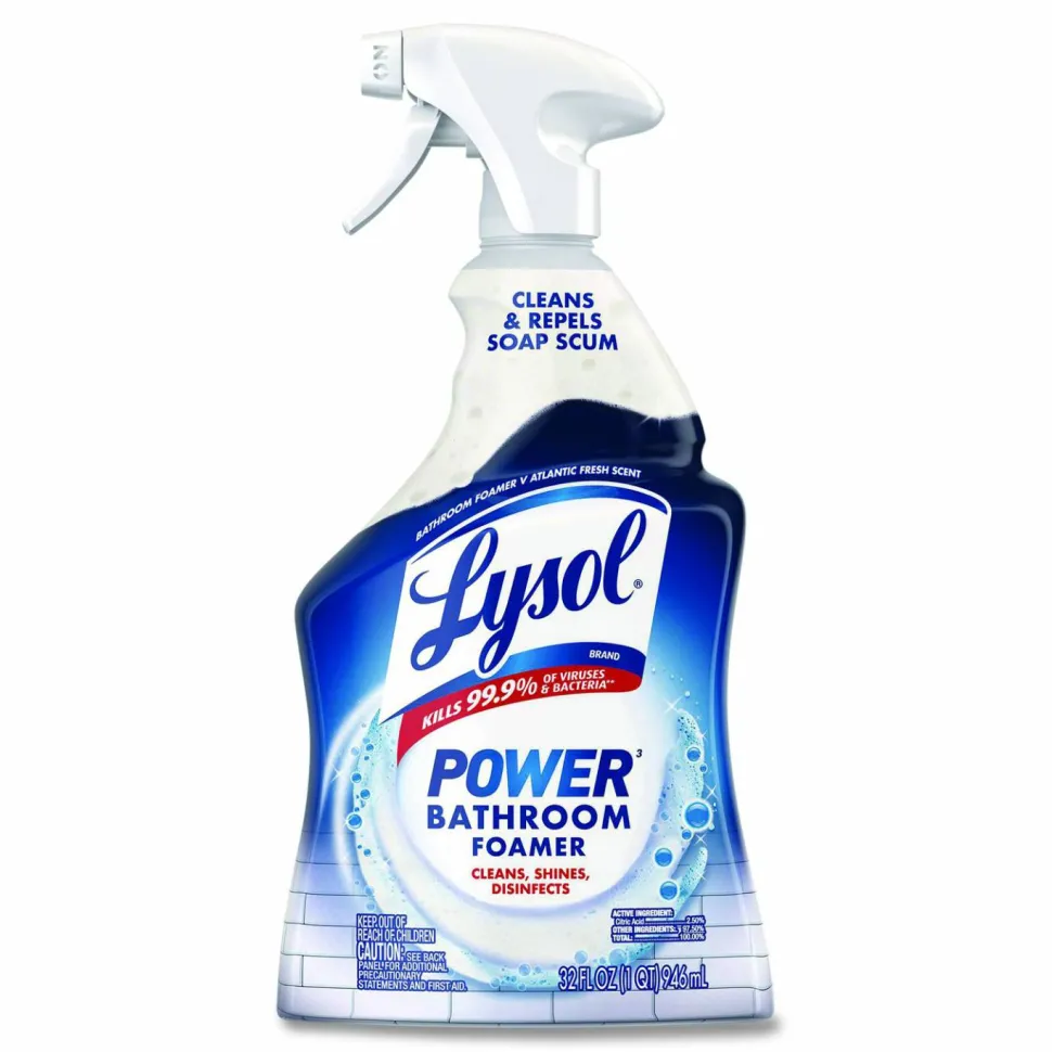LYSOL Brand Disinfectant Power Bathroom Foamer, Liquid, Atlantic Fresh Scent, 32 oz Spray Bottle