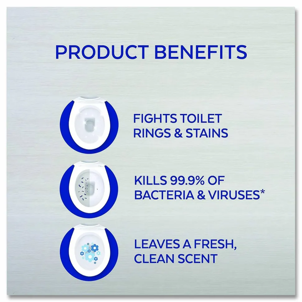 LYSOL Brand Disinfectant Toilet Bowl Cleaner w/Lime/Rust Remover, Atlantic Fresh Scent, 24 oz Angle-Neck Bottle, 9/Carton