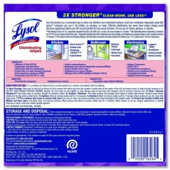 LYSOL Brand Disinfecting Wipes, 1-Ply, 7 x 7.25, Lavender and Cotton Blossom, White, 80 Wipes/Canister
